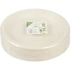 Lot de 50 assiettes plates rondes jetables en canne à sucre