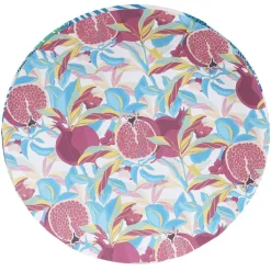 Lot de 10 assiettes plates rondes carton motif exotique grenade feuillage Ø23cm