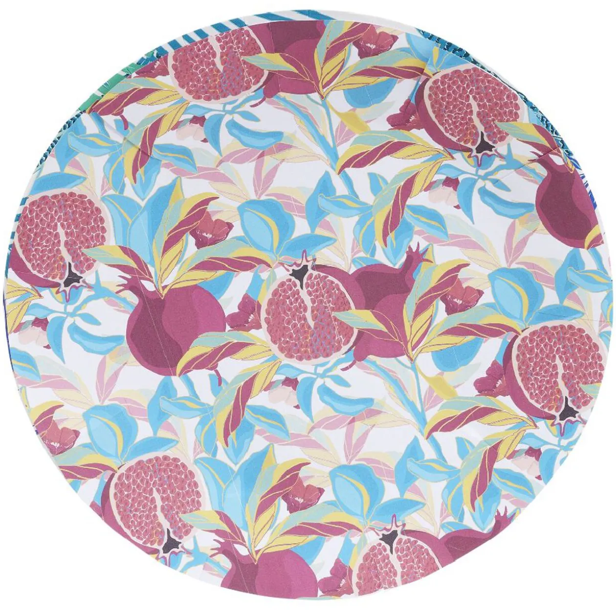 Lot de 10 assiettes plates rondes carton motif exotique grenade feuillage Ø23cm