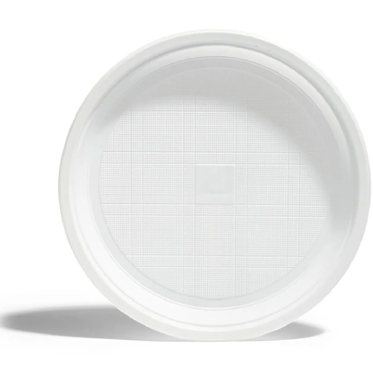 Lot de 50 assiettes plates réutilisables plastique blanc