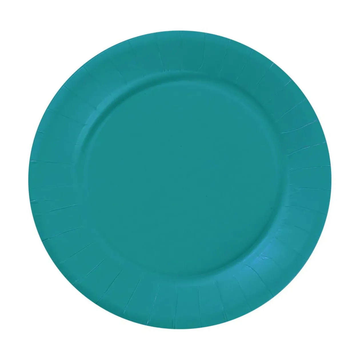 Lot de 20 assiettes rondes en carton bleu canard