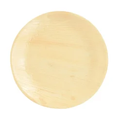 Lot de 6 assiettes rondes en feuille de palmier beige