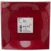 Lot de 10 assiettes réutilisables carrées rouges