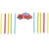 Lot de 10 bougies anniversaire voiture avec support