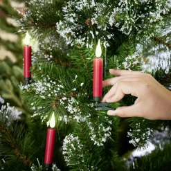 Lot de 5 bougies LED rouges flamme blanc chaud avec télécommande