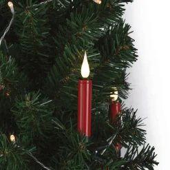 Lot de 5 bougies LED rouges flamme blanc chaud avec télécommande
