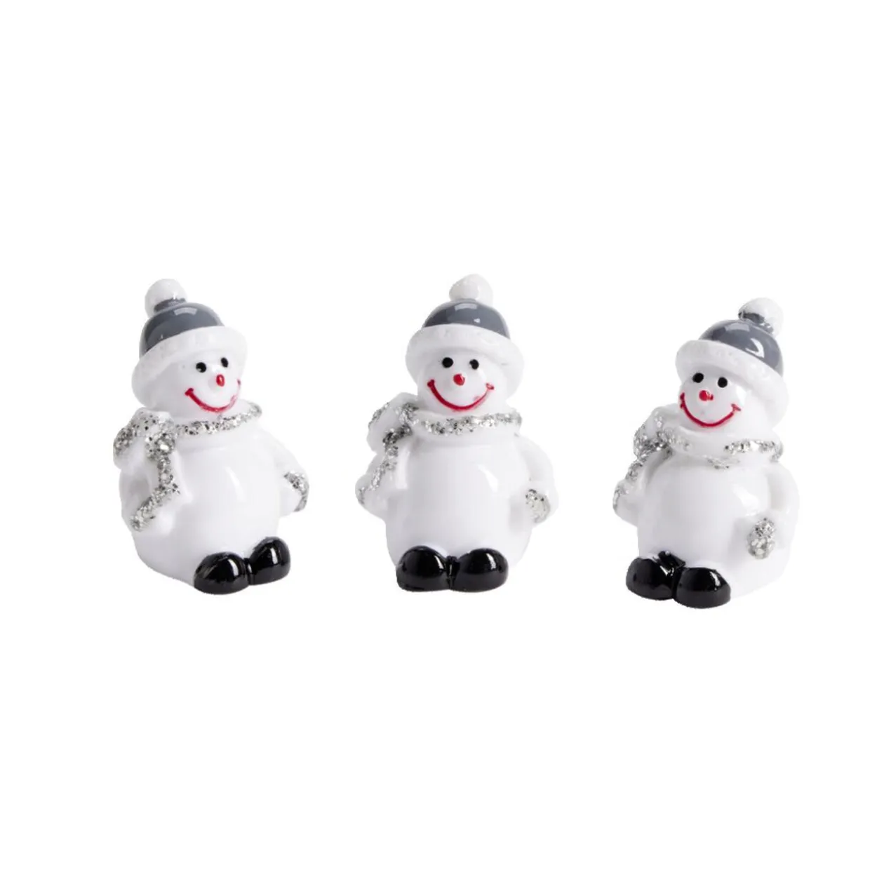 Lot de 3 décorations de table forme bonhomme de neige