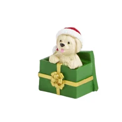Lot de 3 figurines pour village animé de Noël thème chiots