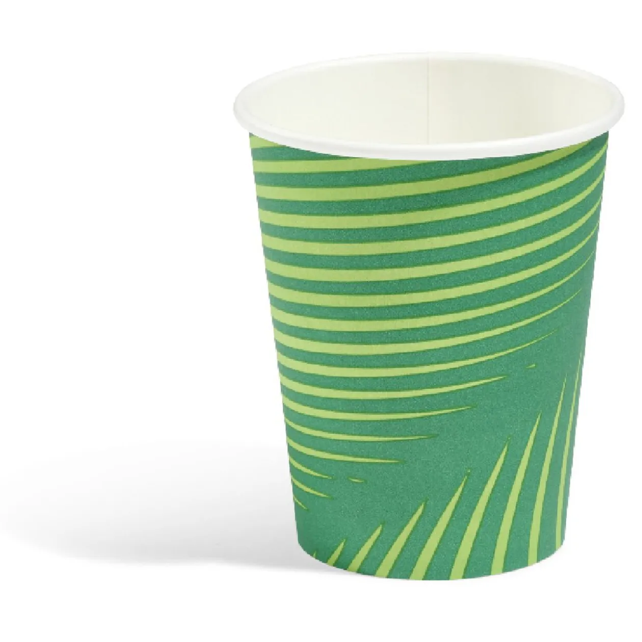 Lot de 10 gobelets en carton imprimé feuille vert