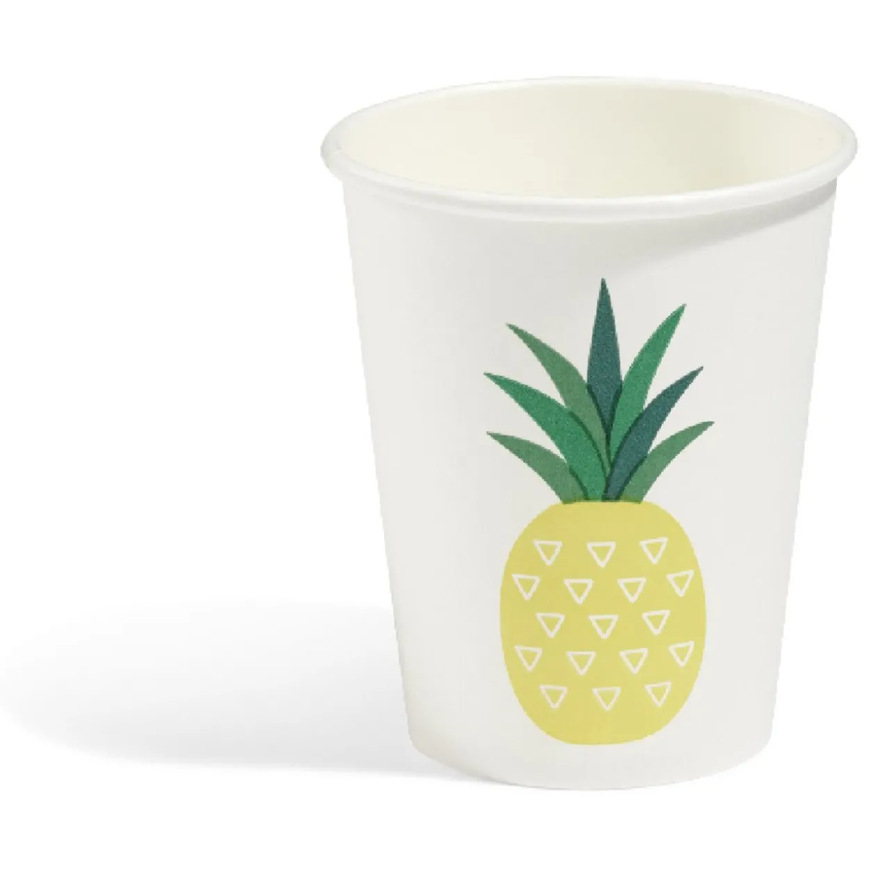 Lot de 10 gobelets en carton motif tropical ananas