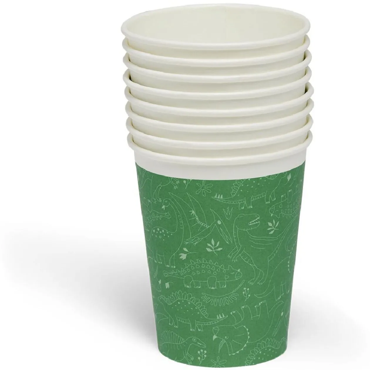 Lot de 8 gobelets motif dinosaure carton 24cl