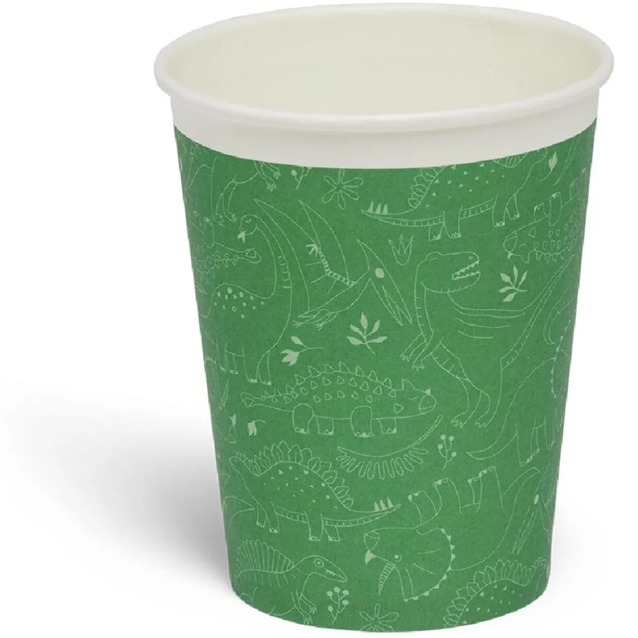 Lot de 8 gobelets motif dinosaure carton 24cl