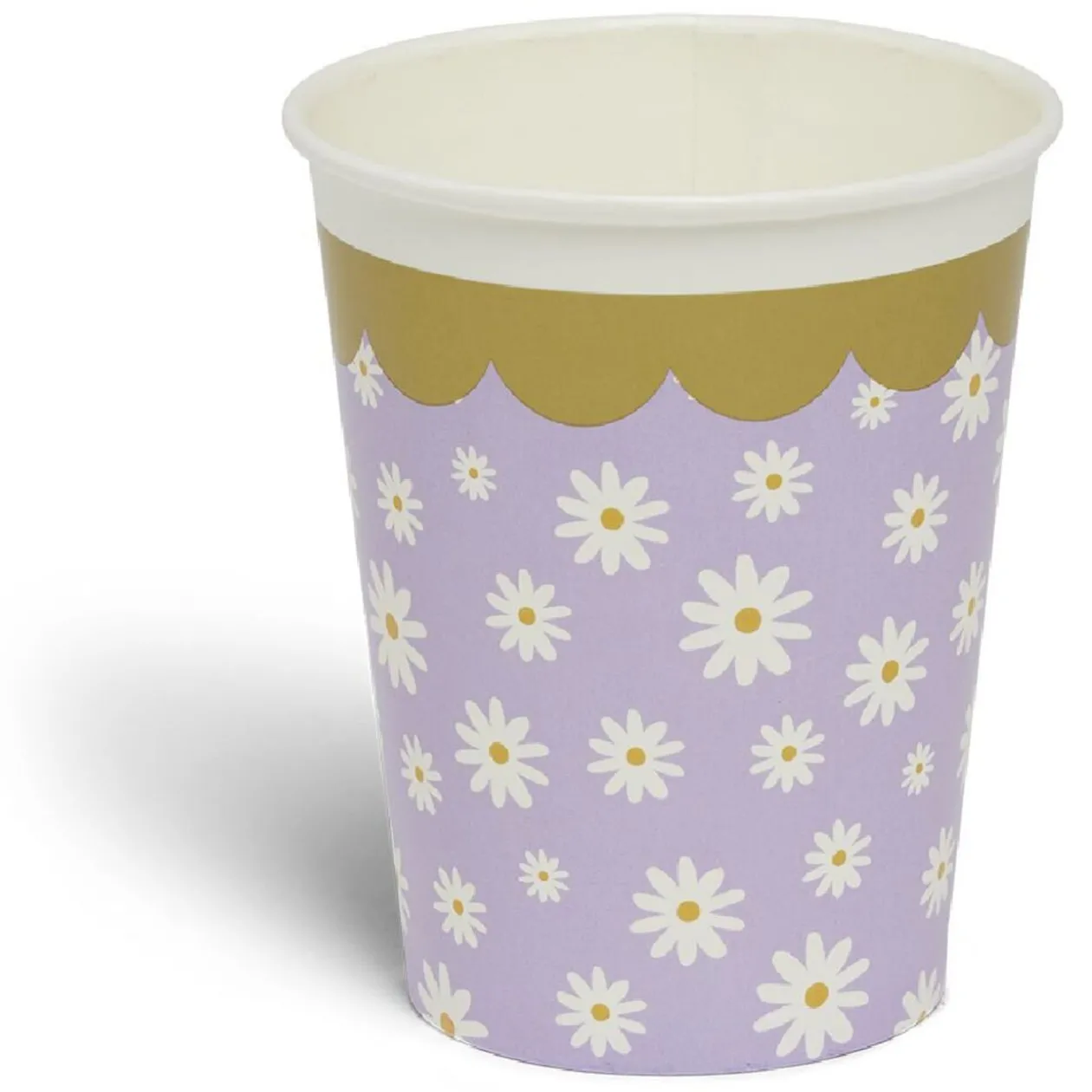 Lot de 8 gobelets motif pâquerette carton 24cl - 4 coloris