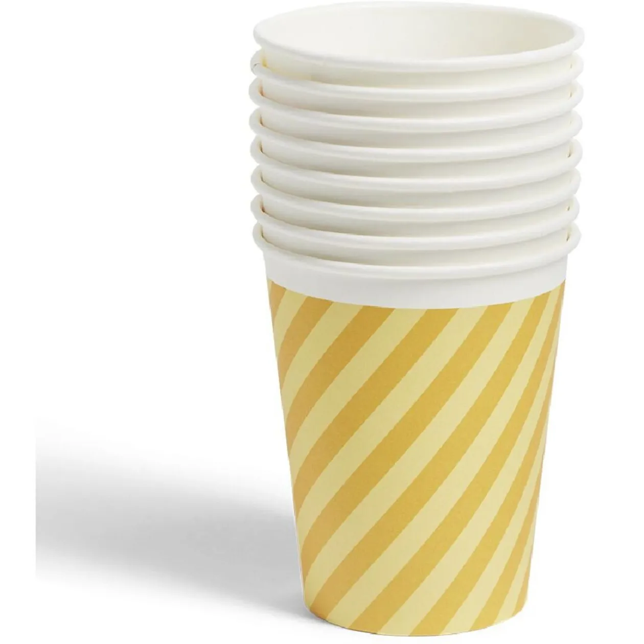 Lot de 8 gobelets rayé orange et jaune carton 24cl