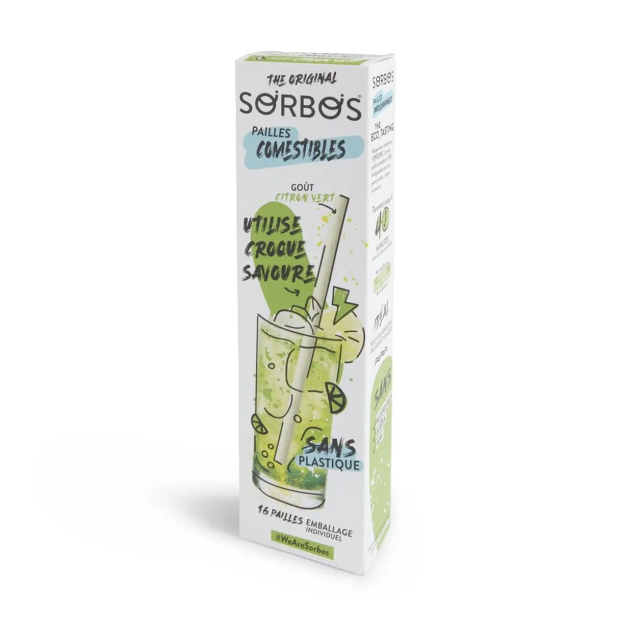 Lot de 6 pailles comestibles