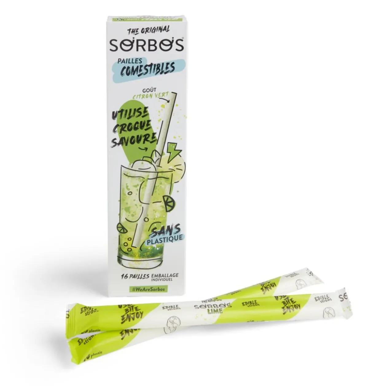 Lot de 6 pailles comestibles