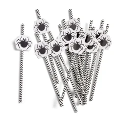 Lot de 16 pailles Halloween en papier - 4 modèles