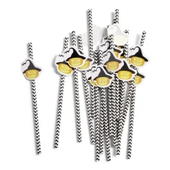 Lot de 16 pailles Halloween en papier - 4 modèles