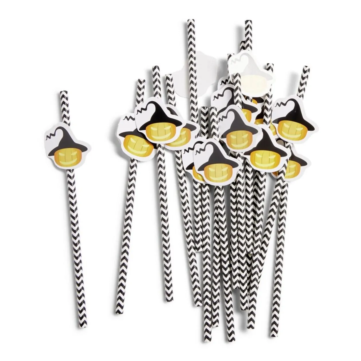 Lot de 16 pailles Halloween en papier - 4 modèles