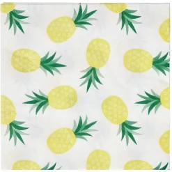 Lot de 20 serviettes en papier motif ananas