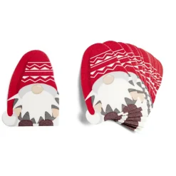 Lot de 12 serviettes en papier toucher doux forme gnome 16,5x16,5cm