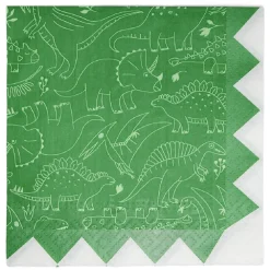 Lot de 16 serviettes motif dinosaure papier 33x33cm