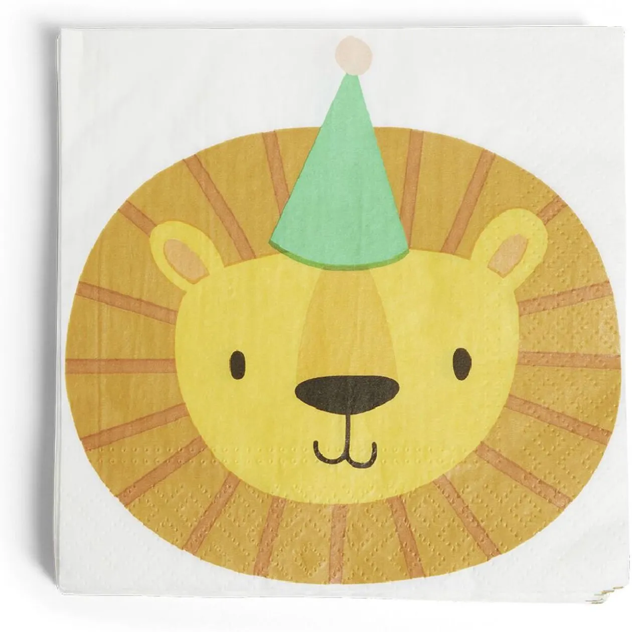 Lot de 16 serviettes motif lion papier 33x33cm
