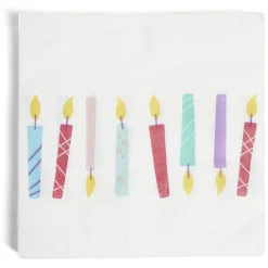 Lot de 16 serviettes motif bougies papier 33x33cm