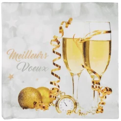 Lot de 20 serviettes papier inscription Meilleurs Voeux motifs flûtes