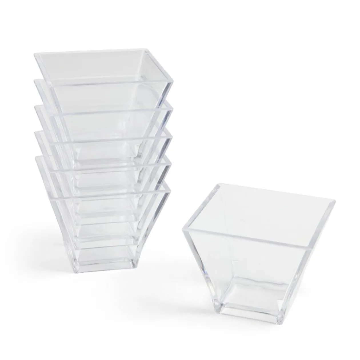 Lot de 6 verrines 88ml en plastique transparent 6x6xH5cm