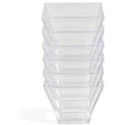 Lot de 6 verrines 88ml en plastique transparent 6x6xH5cm