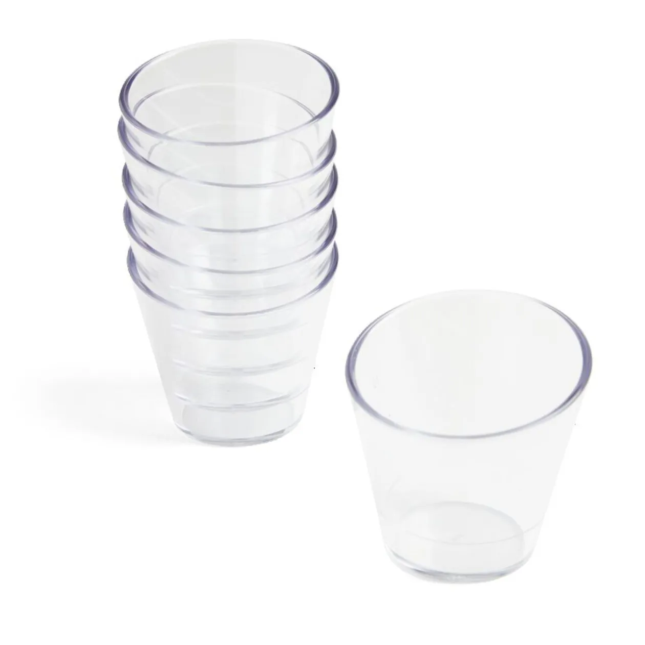 Lot de 6 verrines 100ml plastique transparent Ø6,9xH6,7cm