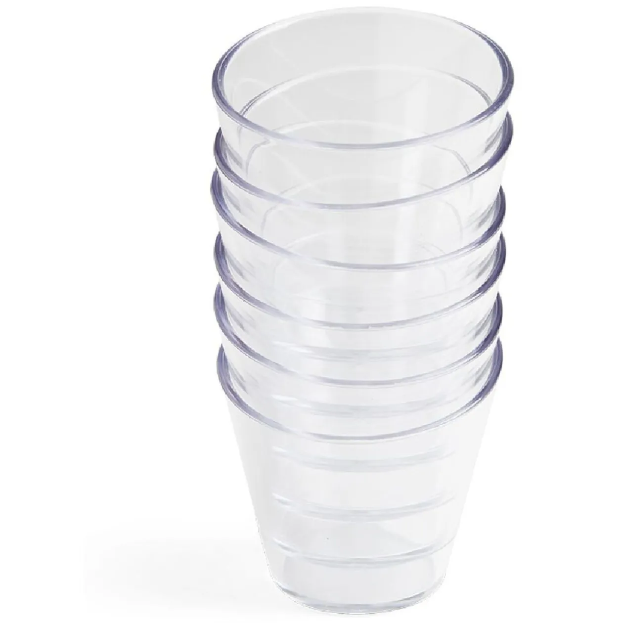 Lot de 6 verrines 100ml plastique transparent Ø6,9xH6,7cm