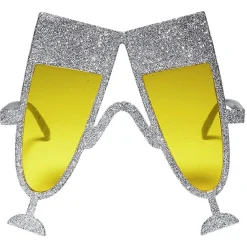 Lunettes forme flûte jaunes et argentées