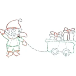 Lutin avec chariot à poser lumineux 220 LED