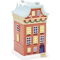 Maison lumineuse de Noël nordique rouge H15,3cm