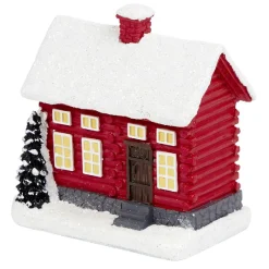 Maison pour village de Noël rouge H8,3cm