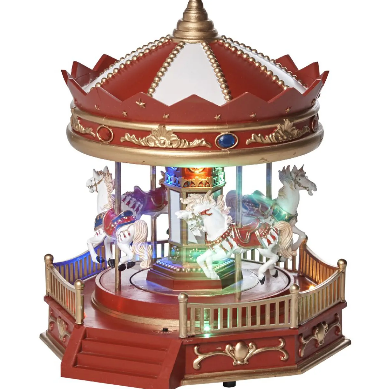 Manège animé lumineux et musical rouge