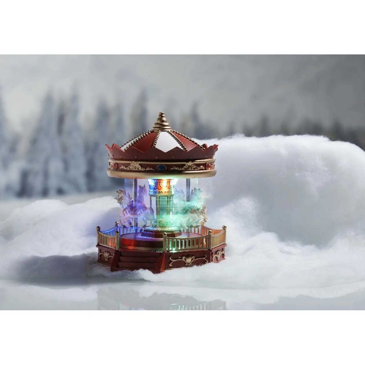 Manège animé lumineux et musical rouge