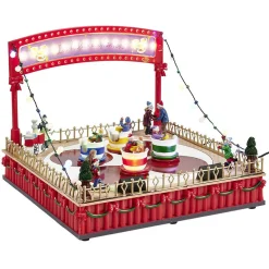 Manège tasse enchantée animé lumineux musical village de Noël