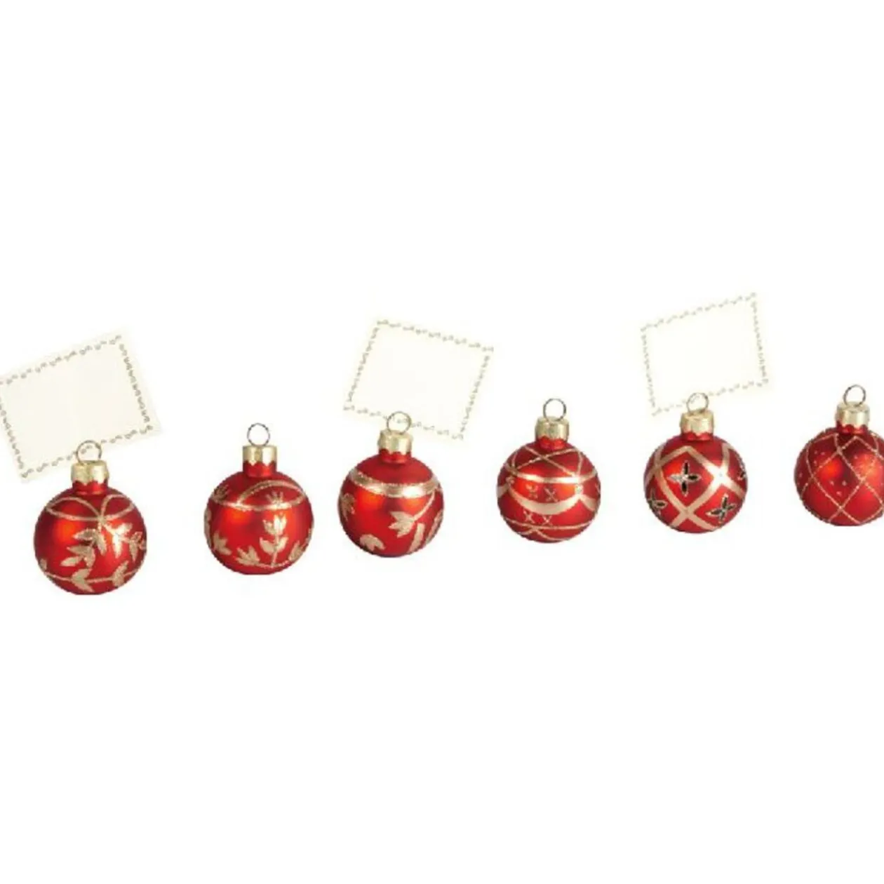Marque place boule de Noel X6 rouge