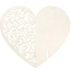 Marque place forme coeur blanc x6