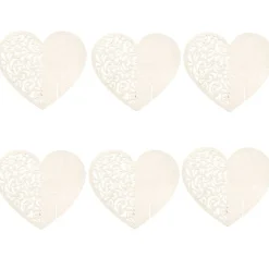 Marque place forme coeur blanc x6