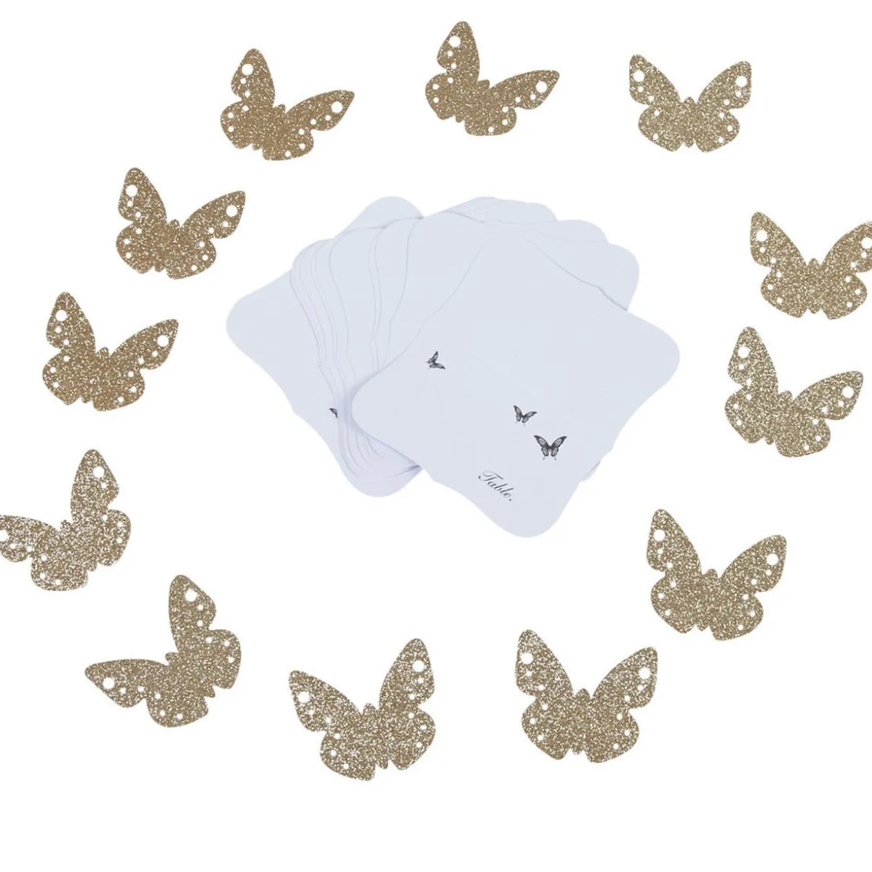 Marque place papillon doré x12