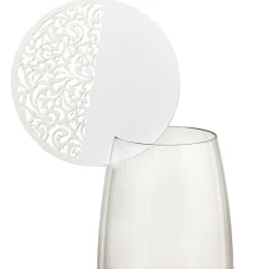 Marque place rond effet dentelle x 6