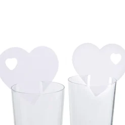 Marque verre coeur blanc x10