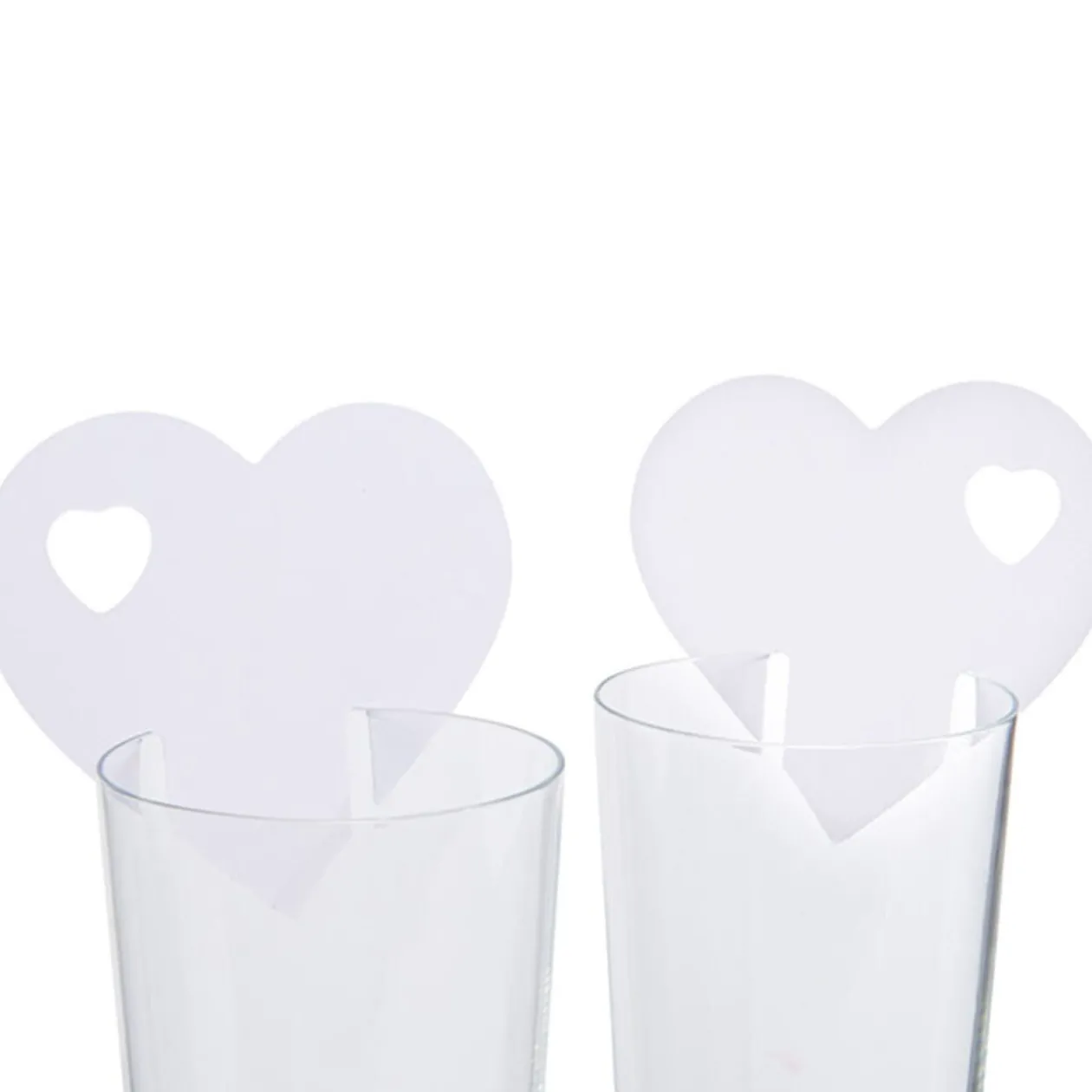 Marque verre coeur blanc x10