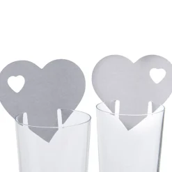 Marque verre coeur gris x10