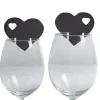 Marque verre coeur noir x10
