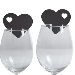Marque verre coeur noir x10